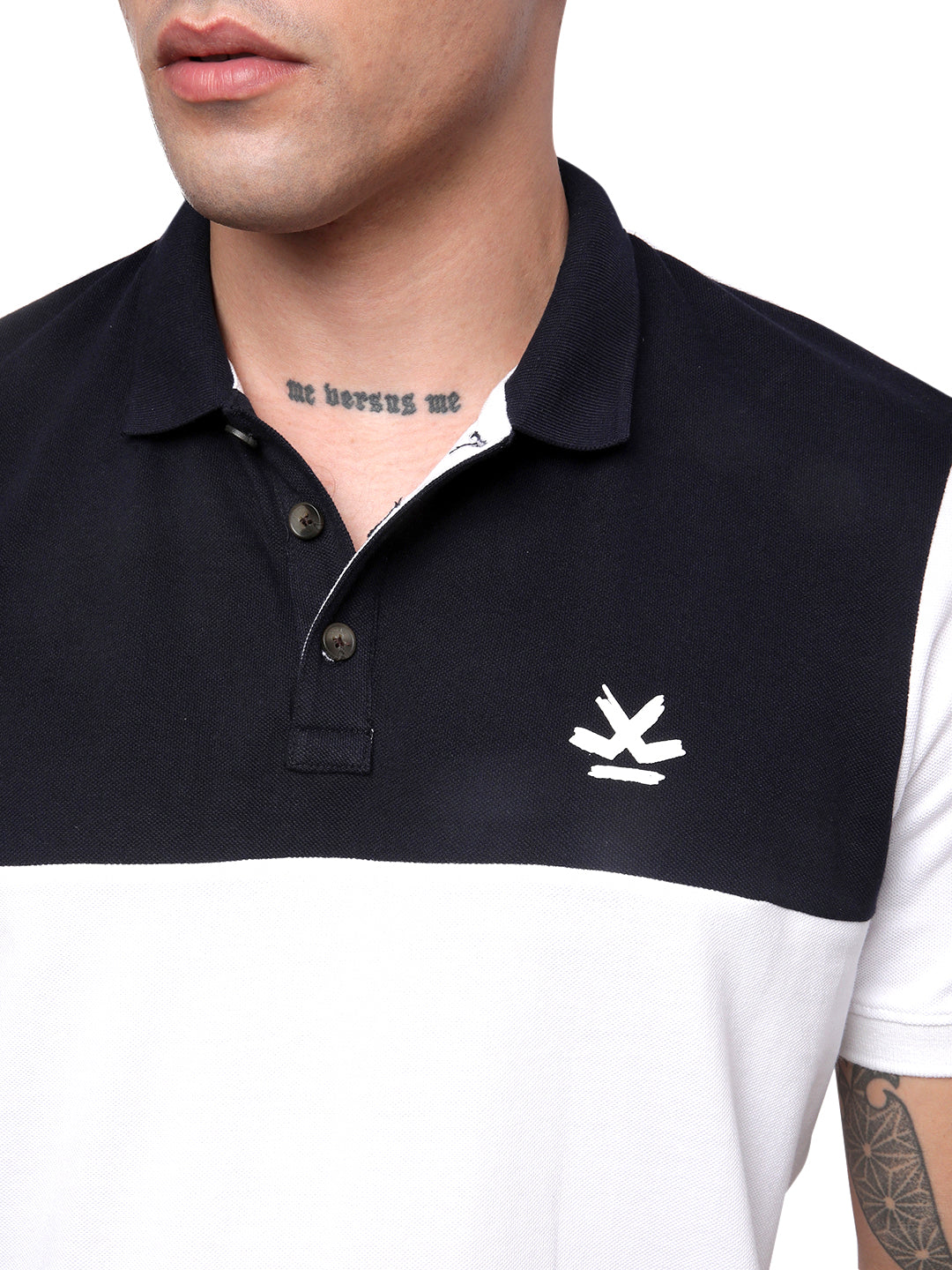 Black & White Colourblocked Polo