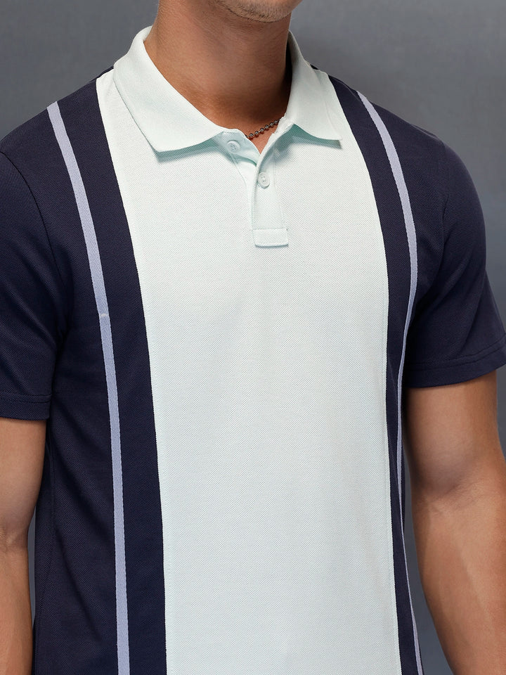 Classic Printed Regular Fit Polo   |  Blue
