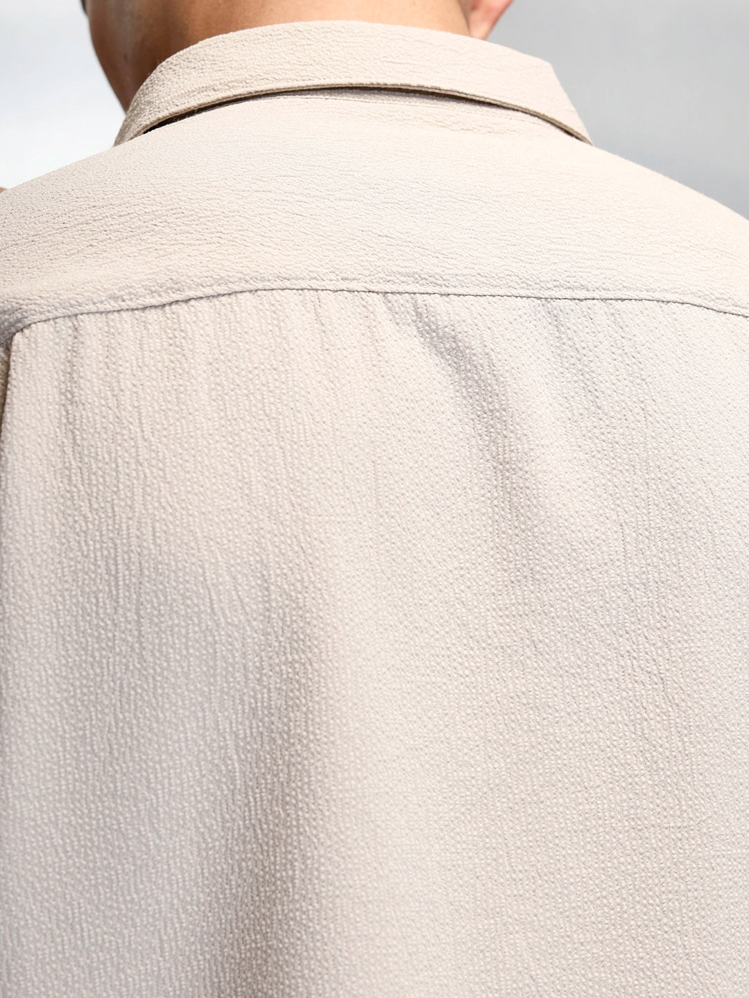 Men's Casual Comfort Fit Utility Pockets Shirt | Beige