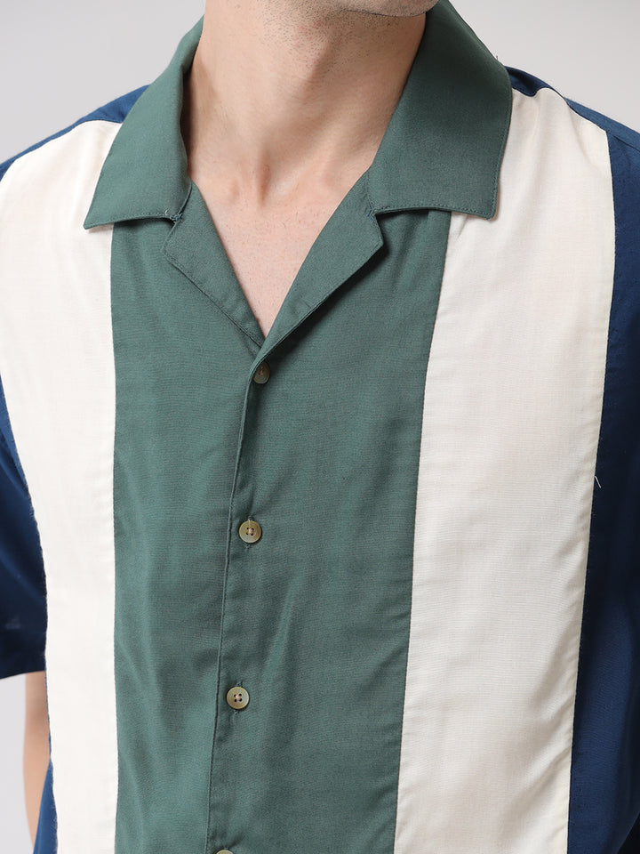 Retro Stripes Resort Collar Shirt