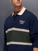 Classic Oversized Full Sleeves Polo T-Shirt  | Navy Blue