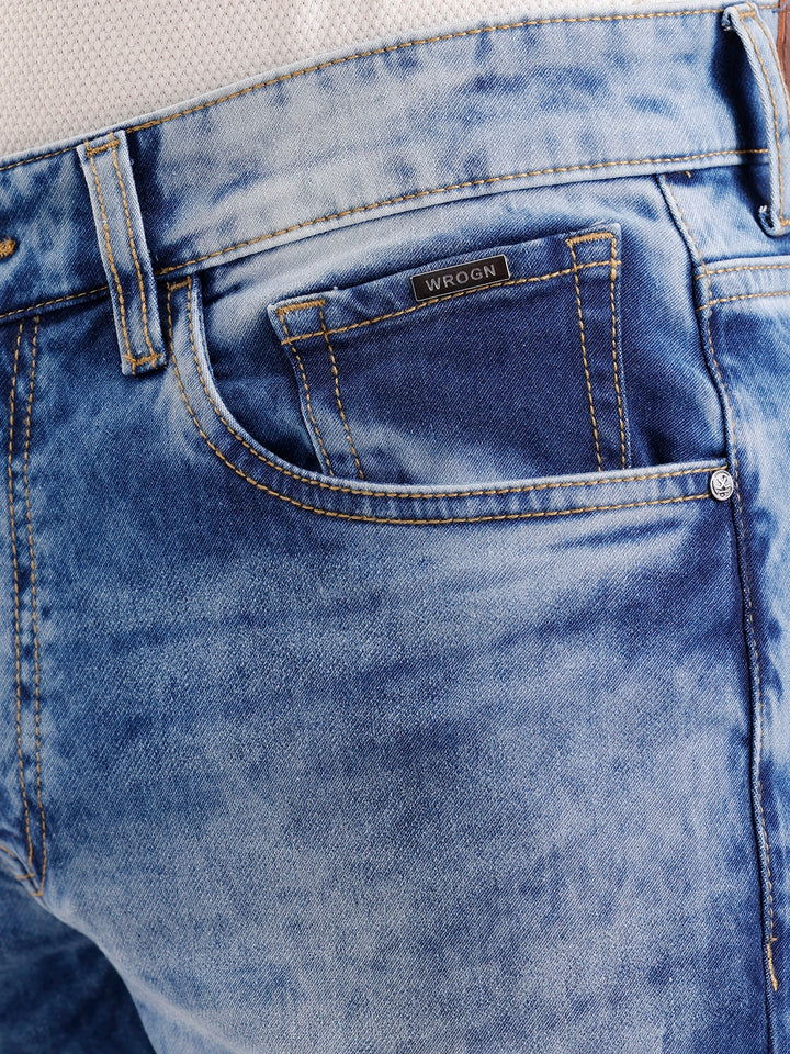 Light Distressed Skinny Crop Denim Jeans  | Blue