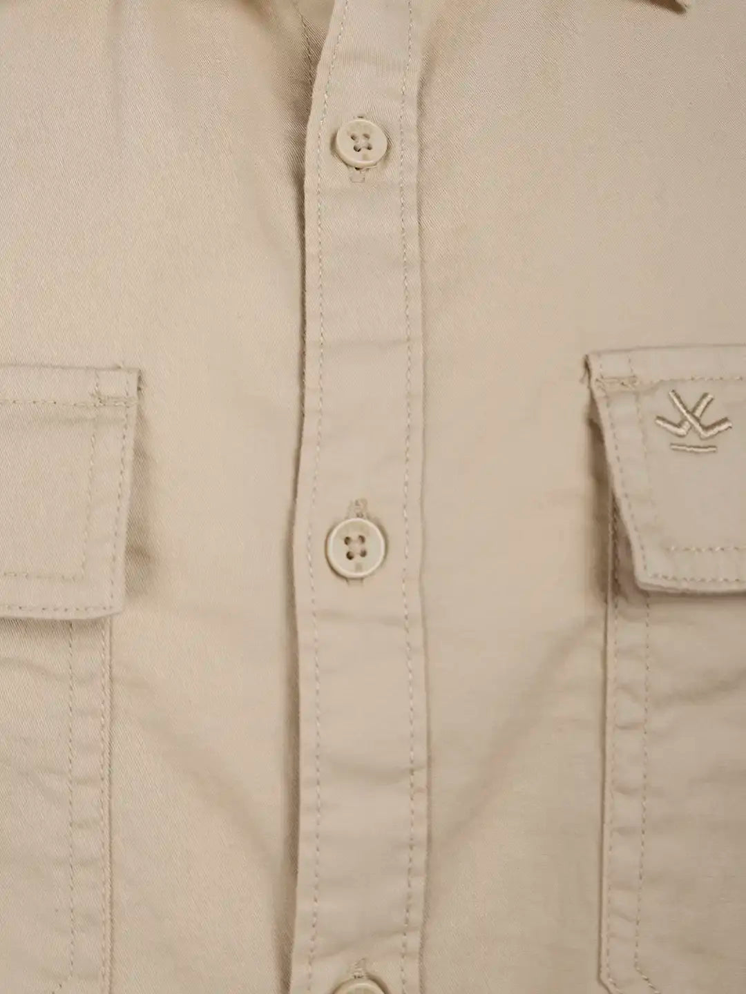 Comfort Fit Double Pocket Shirt | Beige