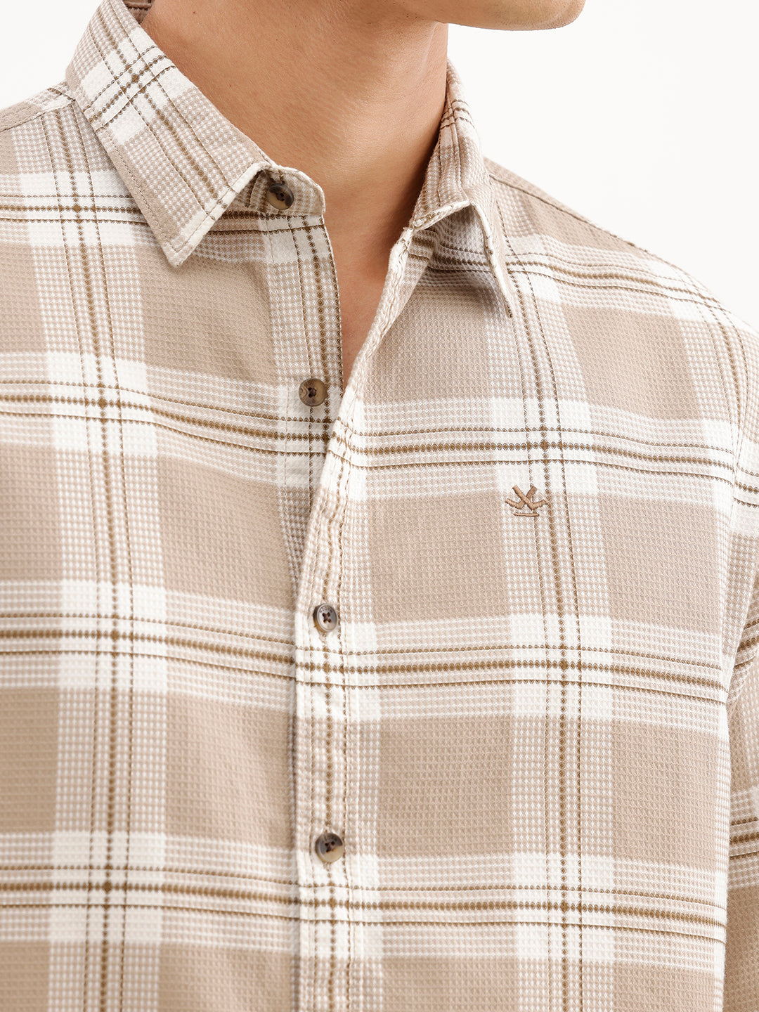Comfort Fit Textured Shirt | Khaki