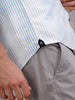 Corduroy Lenticular Stripe Print Shirt | White