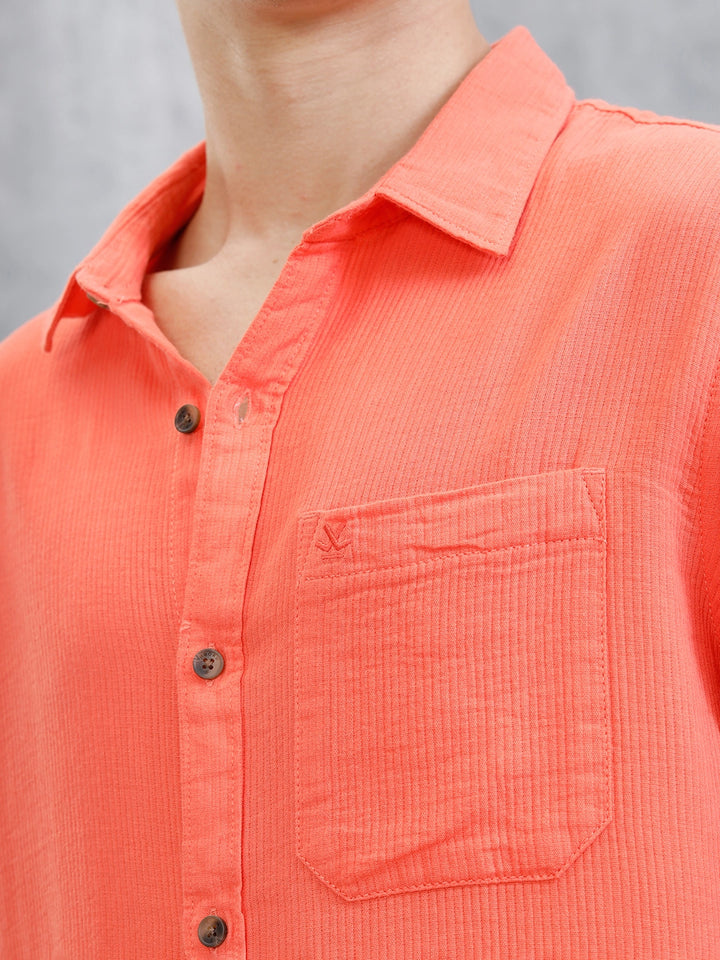 Solid Regular Fit Shirt | Orange