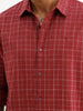 Slim Fit Checkered Full Sleeve Shirt | Red
