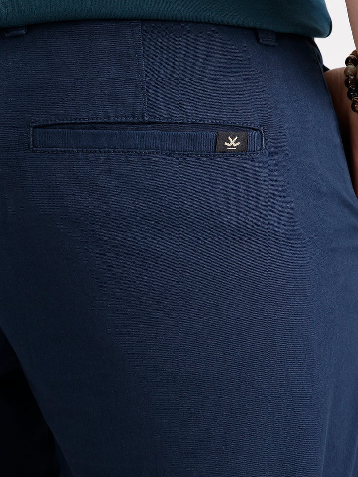 Solid Slim Fit Trouser  | Navy Blue