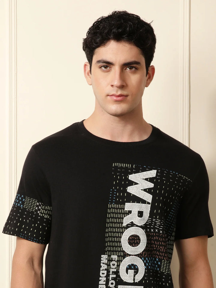 Follow the Madness Printed Black T-Shirt