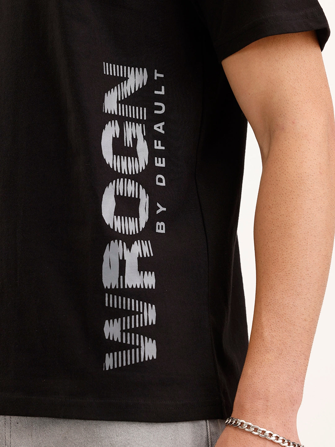 Comfort Fit Placement Printed T-Shirt | Black