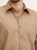 Solid Regular Fit Full Sleeve Shirt | Khaki