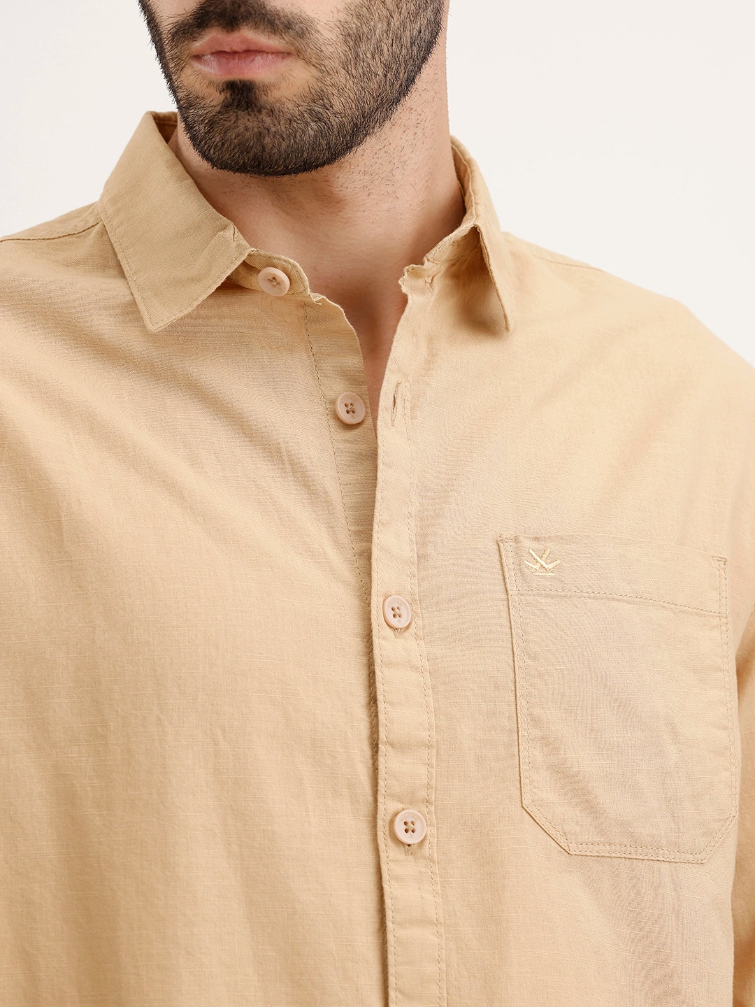 Oversized Fit Full Sleeve Shirt | Khaki