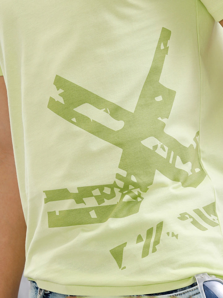 Logo Placement Printed T-Shirt | Light Green