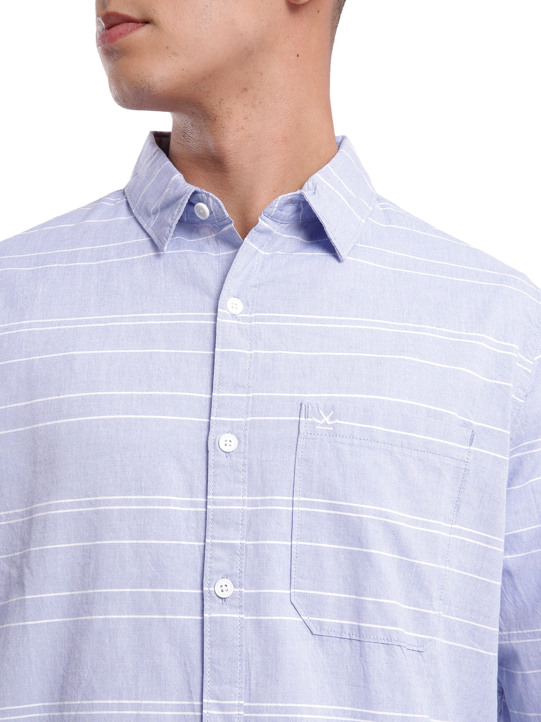 Classic Blue Horizontal Striped Shirt