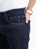 Slim Tapered Washed Denim Jeans | Dark Blue