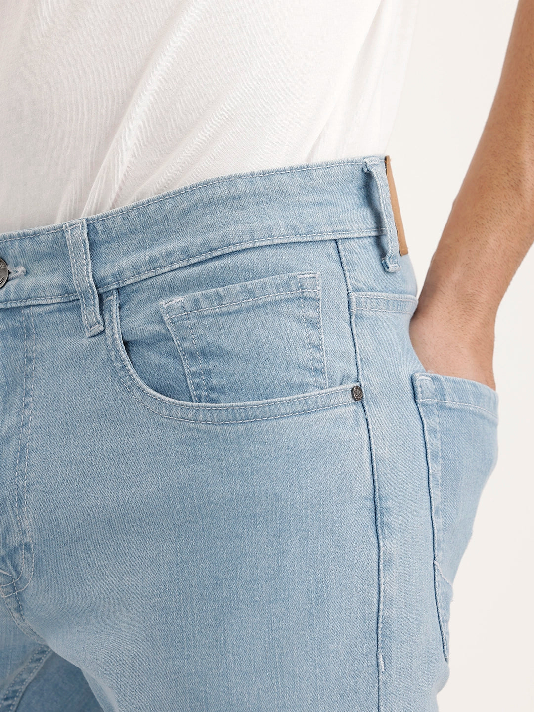 Solid Slim Fit Denim Jeans | Light Blue