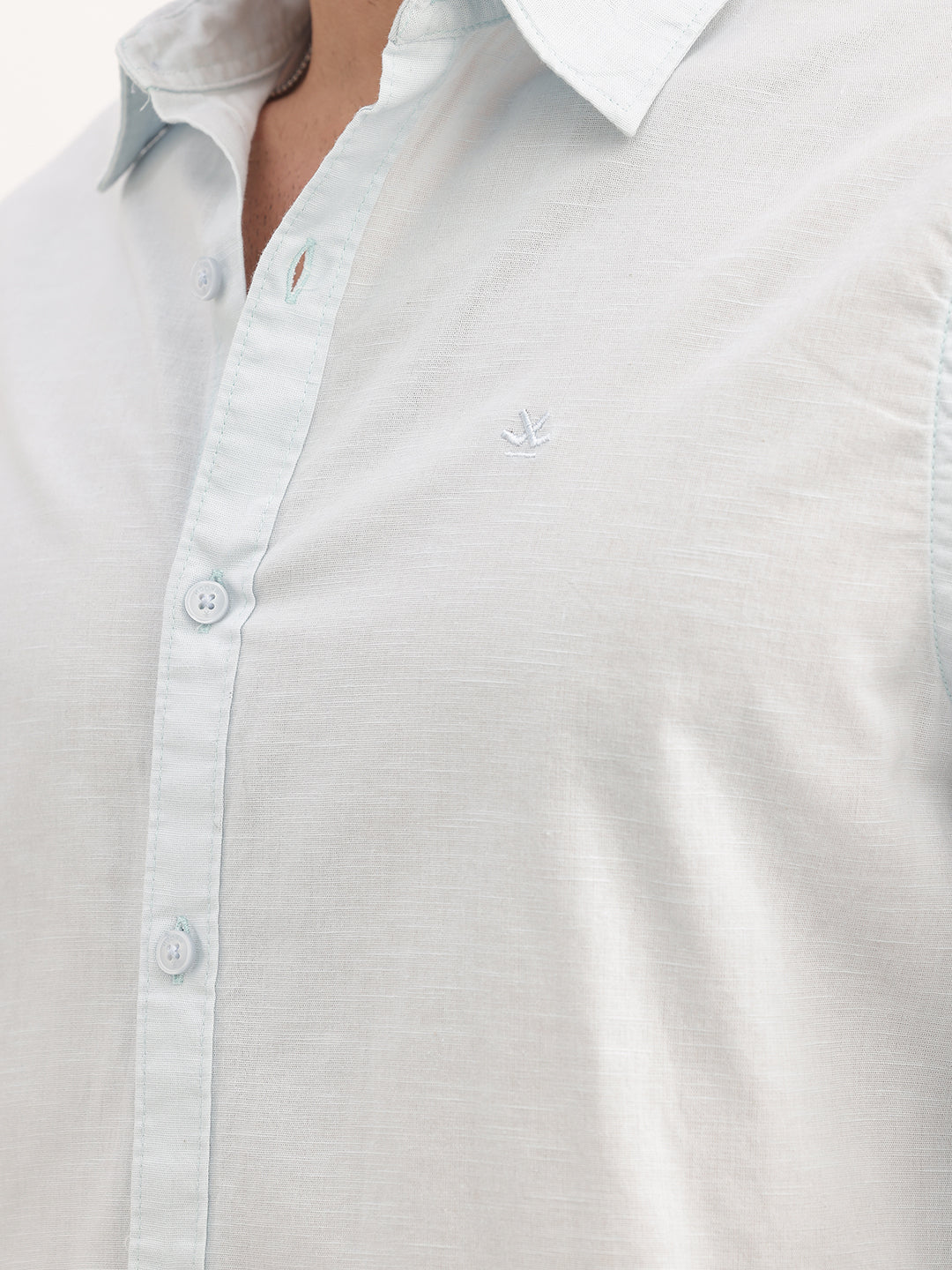 Solid Slim Fit Full Sleeve Shirt | Light Blue