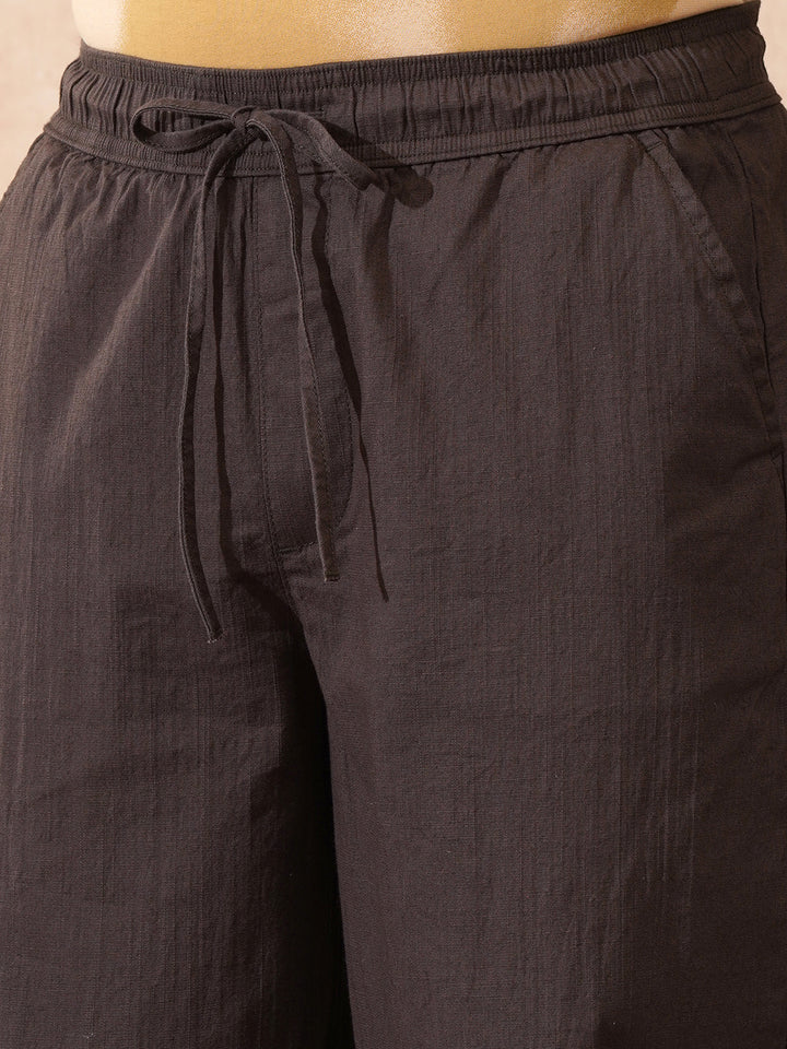 Solid Loose Fit Trouser | Brown