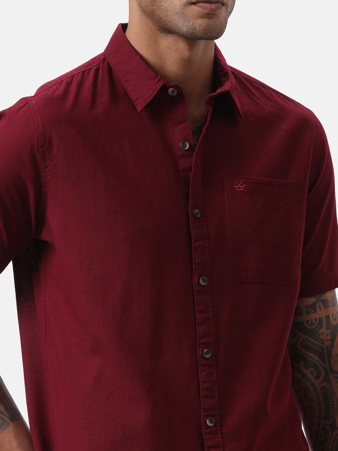 Wine Vogue Half Sleeve Shirt