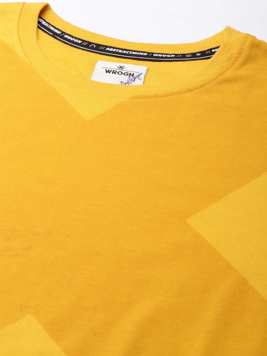 Wrogn Logo Printed Yellow T-Shirt