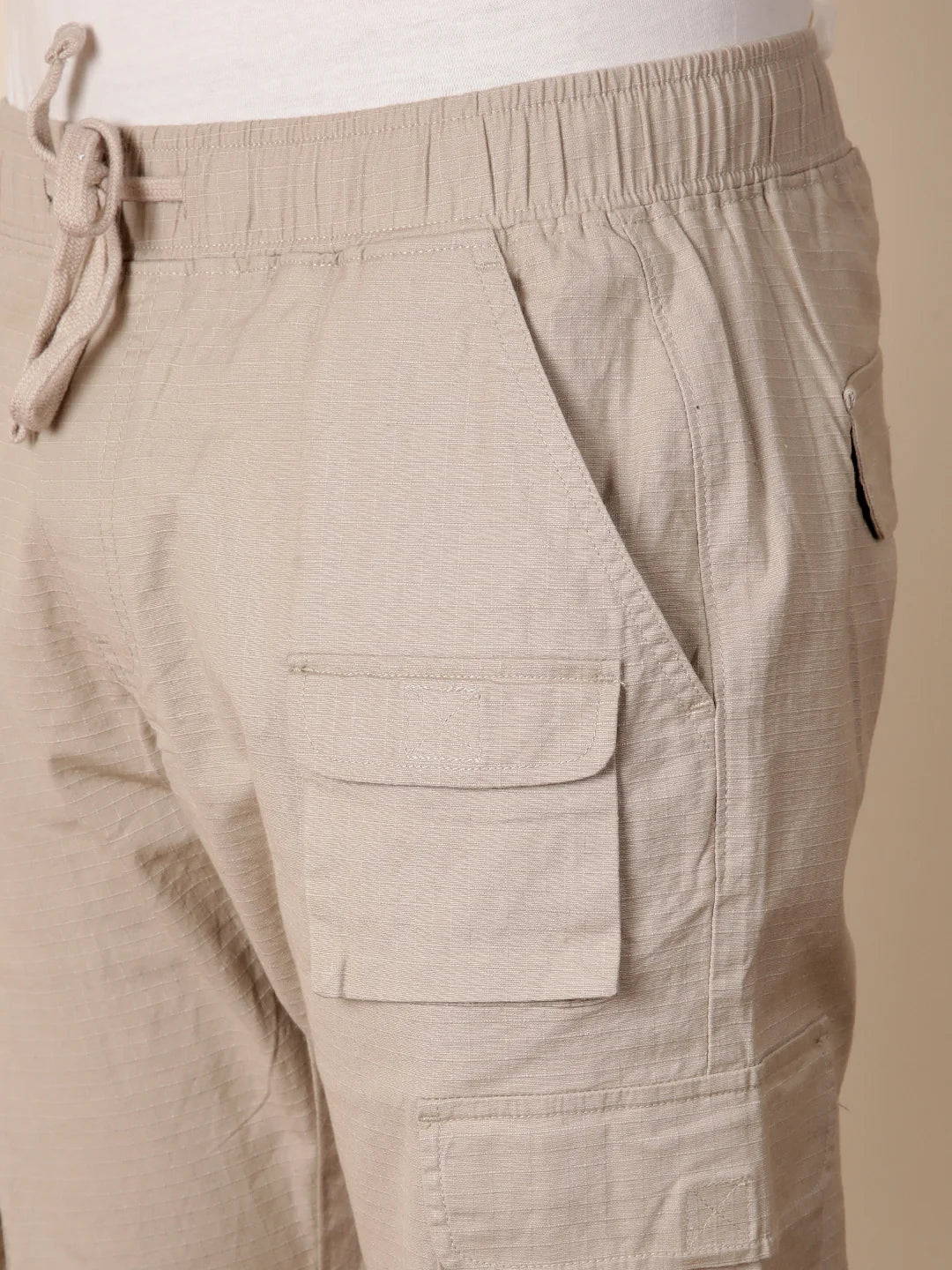 Solid Beige Parachute Pant