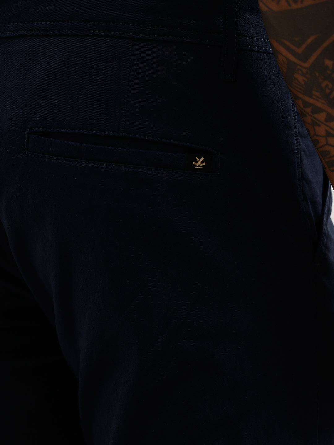 Slim Fit Solid Trouser | Navy Blue