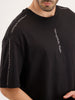 Oversized Fit Placement Printed T-Shirt | Black