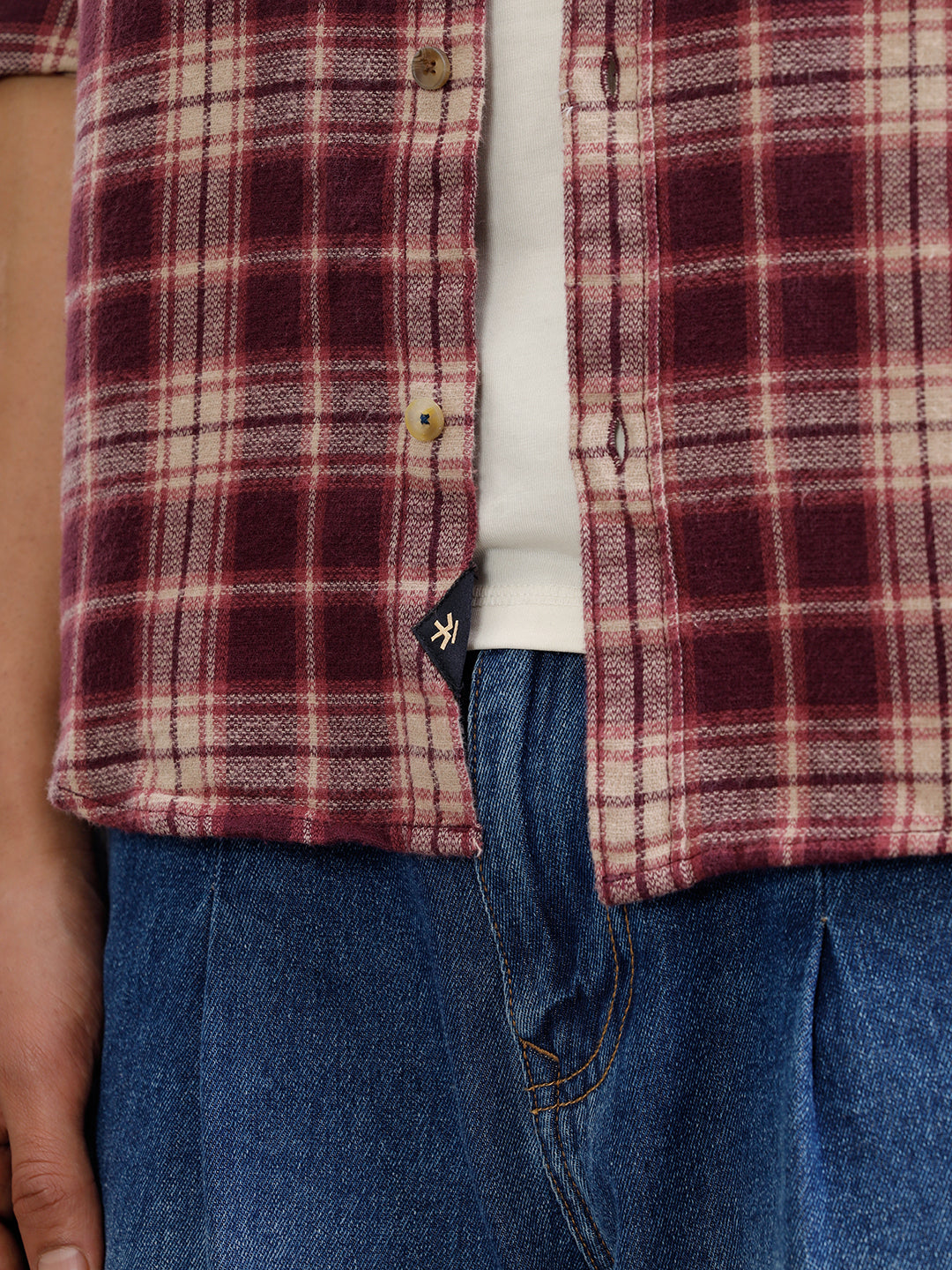 Brushed Flannel Utility Shirt In Slim Fit Red – Wrogn