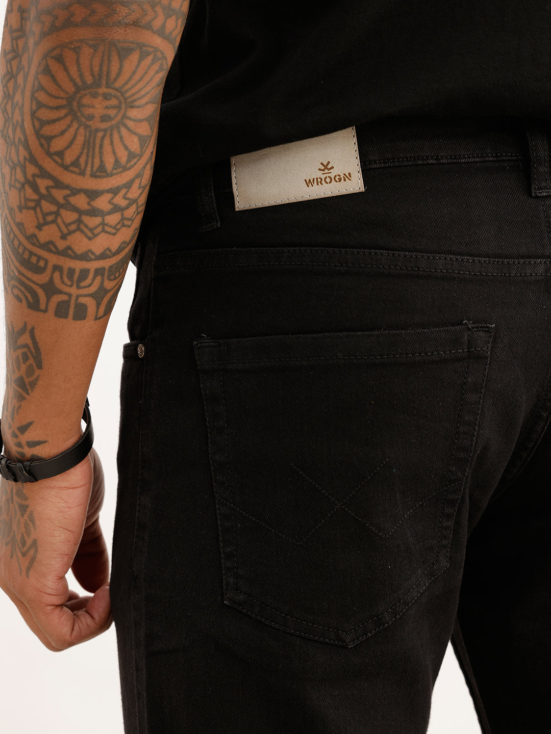 Solid Slim Fit Denim Jeans | Black