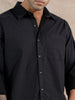 Textured Printed Checks Regular Fit Shirt | Black