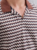Comfort Fit Geometric Jacquard Polo | Brown