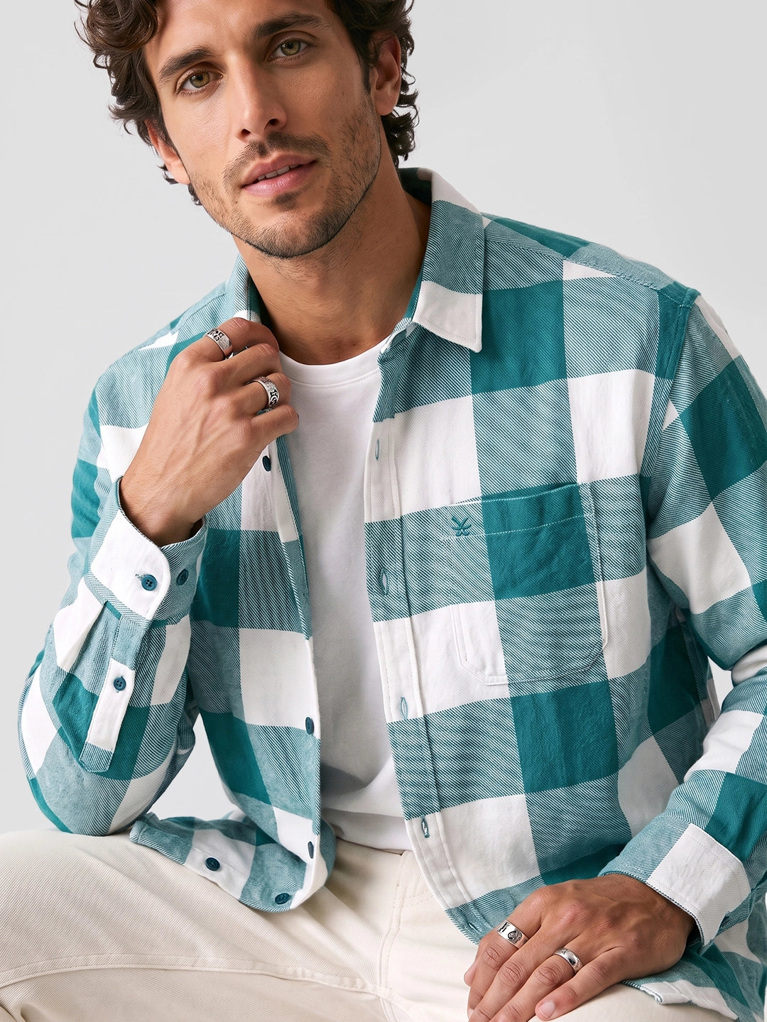 Classic Oversized Checkered Shirt | Green