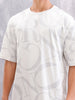 Typo Inspired Tonal Aop Oversized Fit T-shirt | White