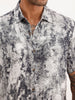 Slim Fit AOP Half Sleeve Shirt | White | WSH02HSSL0167S