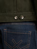Slim Fit Solid Denim Jacket | Olive | WNJK6381/NS