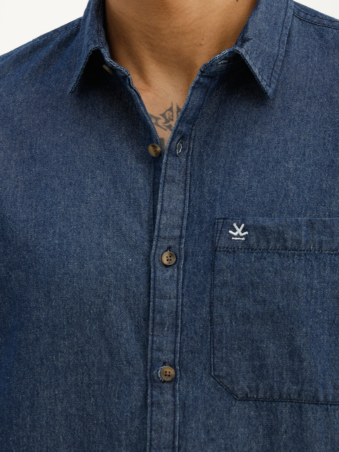 Classic Slim Fit Denim Shirt | Blue