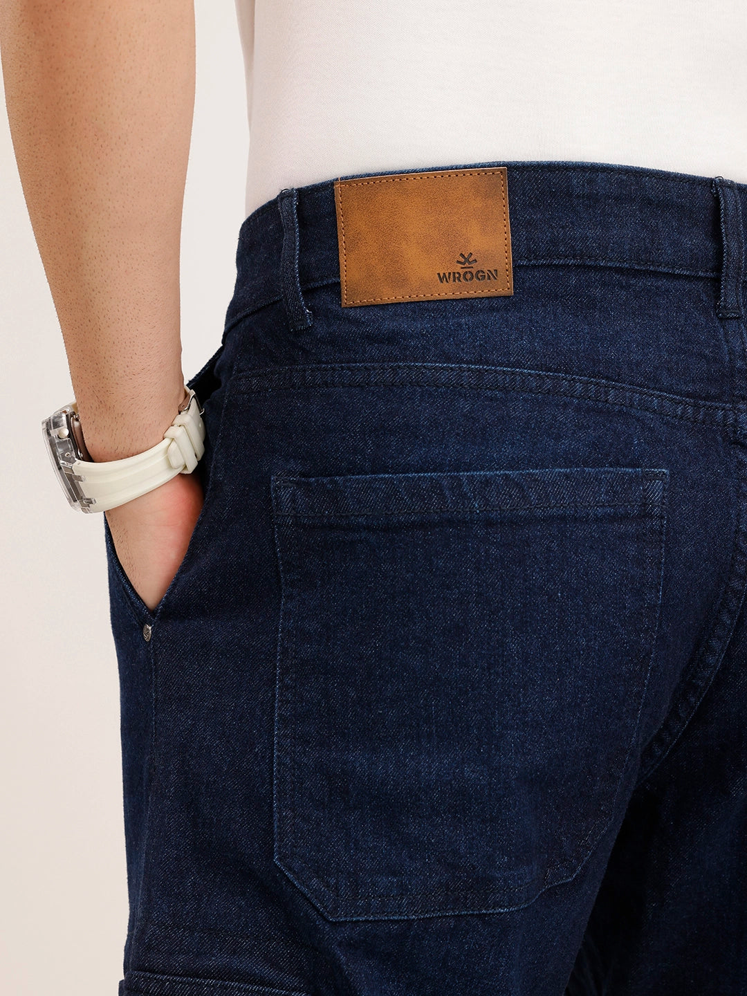 Anti Fit Cargo Denim Jeans | Dark Blue
