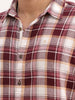 Slim Fit Checkered Full Sleeve Shirt | Maroon