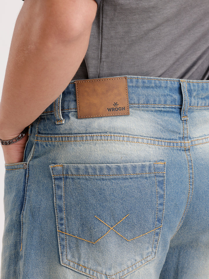 Loose Fit Light Faded Denim Jeans  | Blue