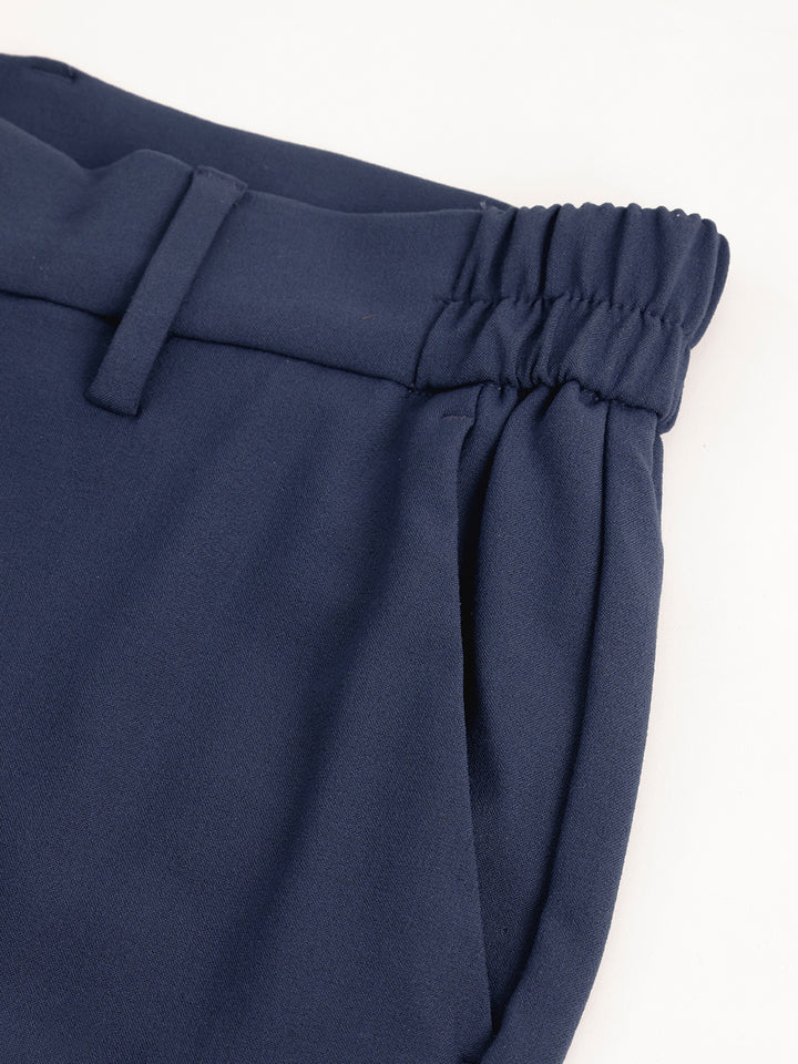Travelite Straight Fit Trousers | Navy Blue