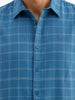 Slim Fit Checkered Full Sleeve Shirt | Blue