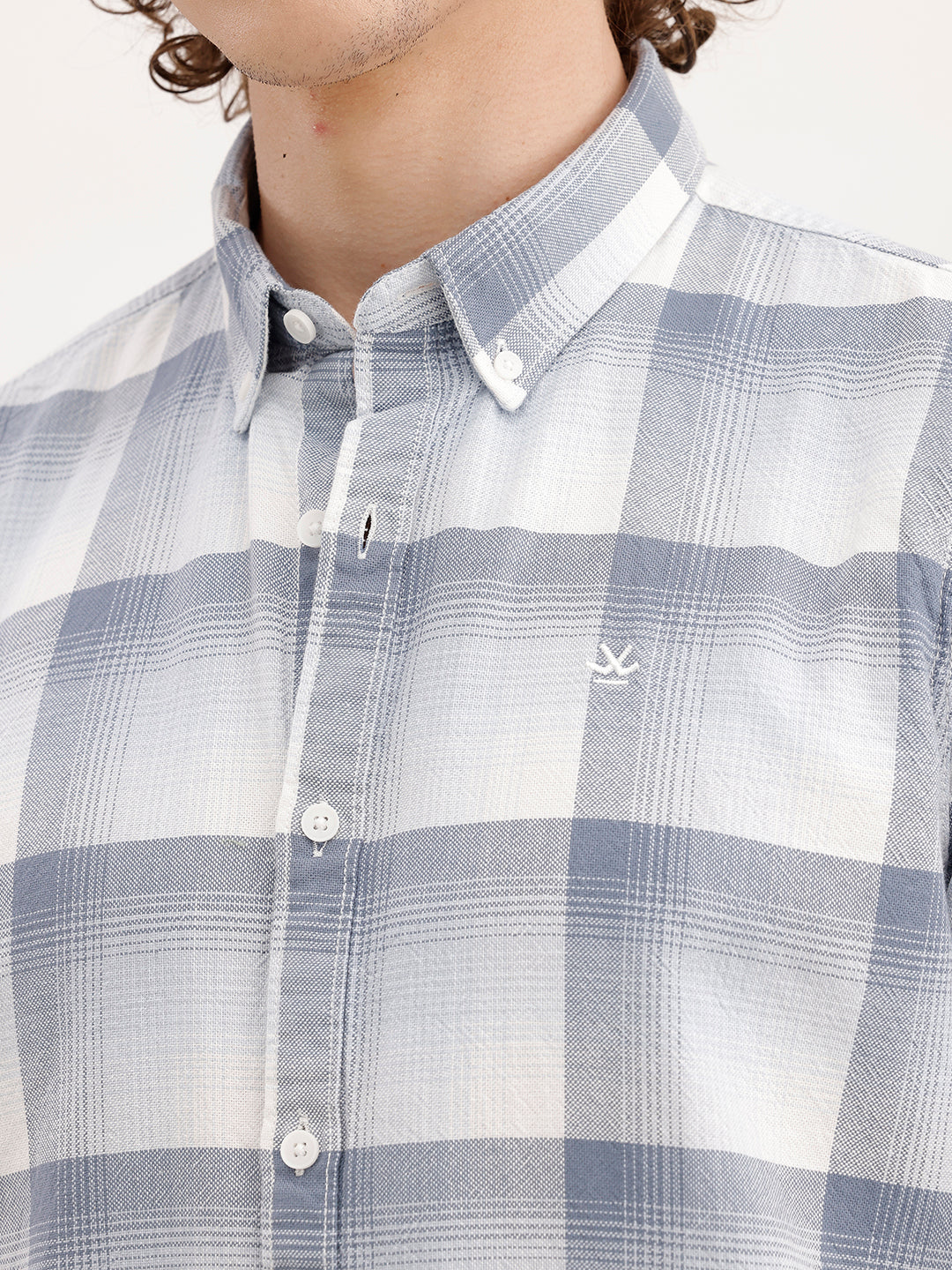 Regular Fit Checkered Shirt | Grey