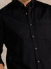 Solid Full Sleeve Regular Fit Shirt | Black