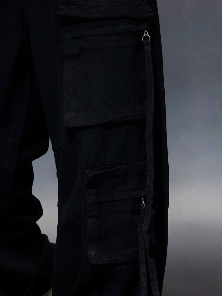 Men's Twelve Pocket Baggy Cargo  | Black