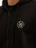 Classic Foil Printed Hooded Sweatshirt | Black