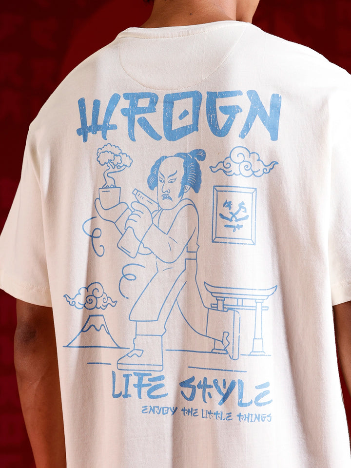 Minimal chest print T-shirt | Off white