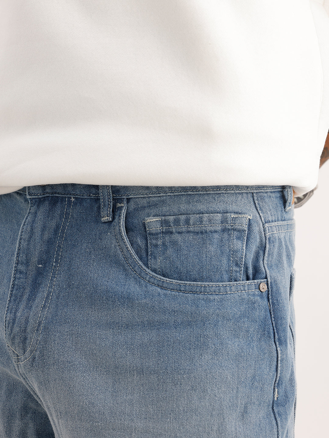 Washed Loose Fit Denim Jeans | Light Blue