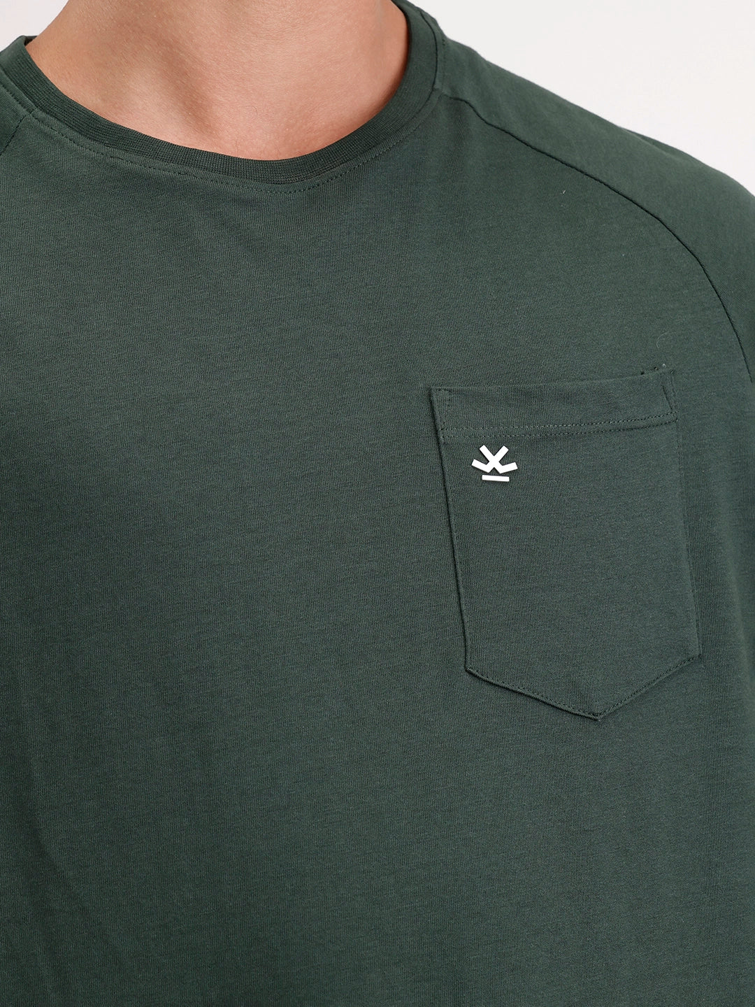 Solid Oversized Ragland Crew Neck T-Shirt | Dark Green
