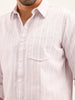 Textured Slim Fit Striped Shirt | Pink