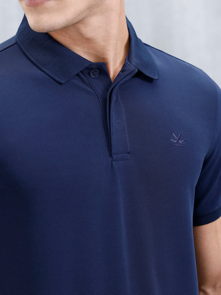 Classic Textured Men's Polo Tshirt | Blue